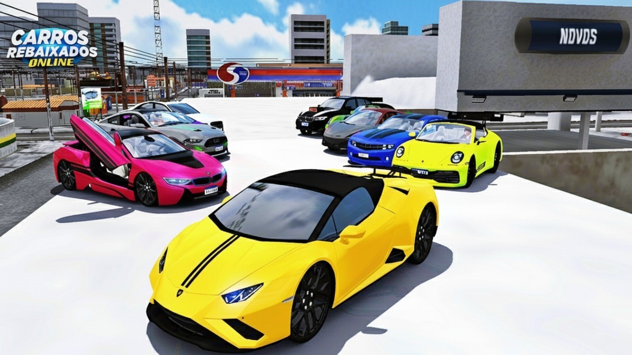 CARROS REBAIXADOS ONLINE | SUBINDO EM CIMA DA LOJA DE CARROS COM OS ESPORTIVOS