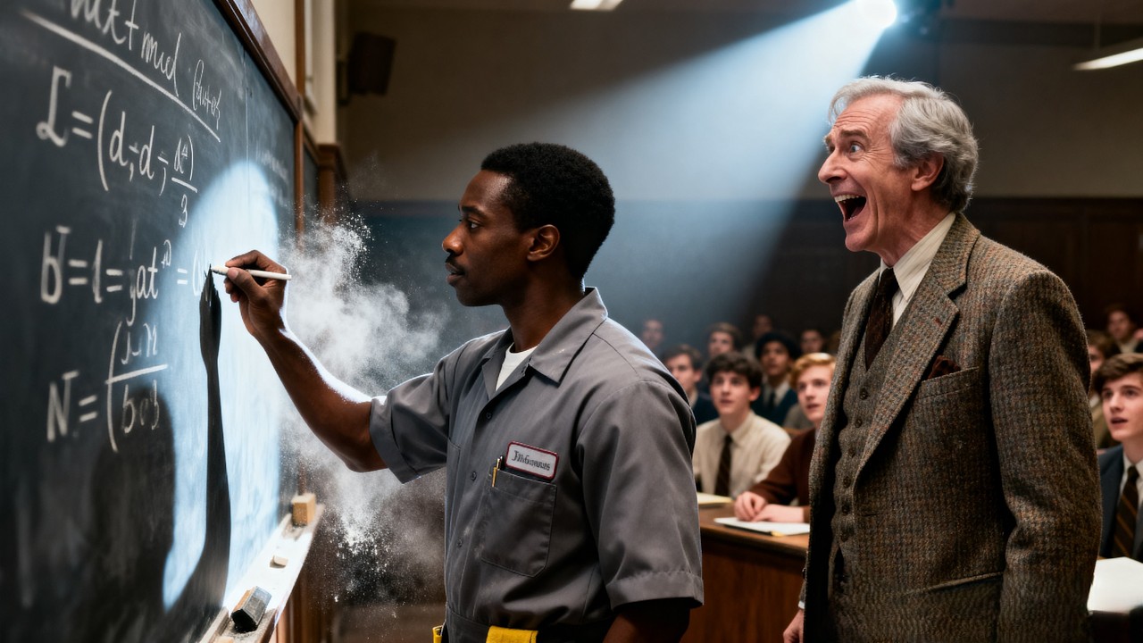 “Solve This Equation and I’ll Marry You” Professor Laughed —Then Froze When the Janitor Solved It...