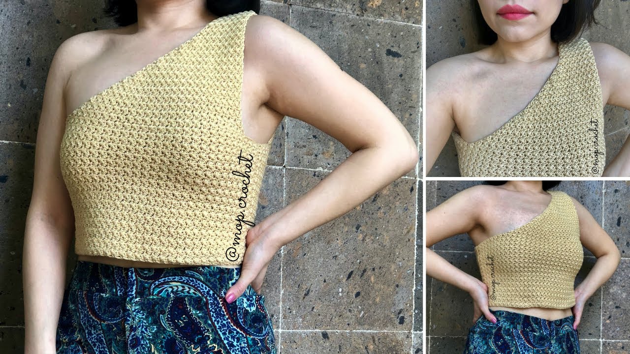 Top a Crochet | Un hombro | Punto Suzette | Diestra - YouTube