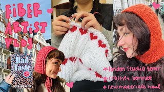 art studio tour, a bunch of wips & new patterns i'm working on! | fiber artist in london vlog
