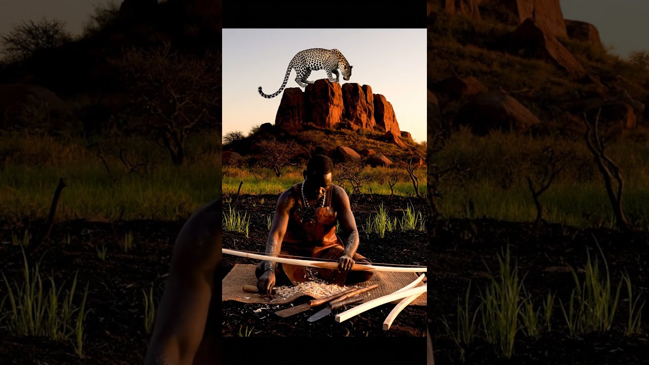 Issa the Bow Carver vs a pair of eyes glowing in the dark on the African Savanna