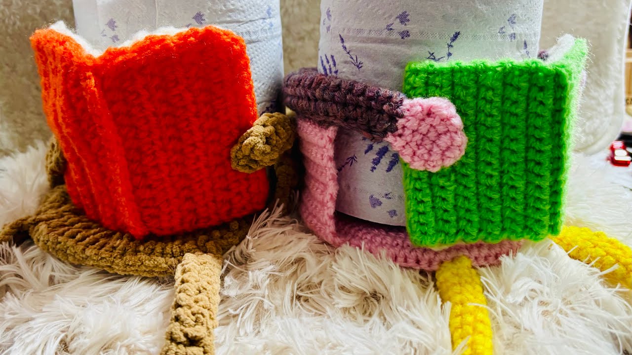 Toilet paper holder crochet / トイレットペーパーホルダーかぎ針編み