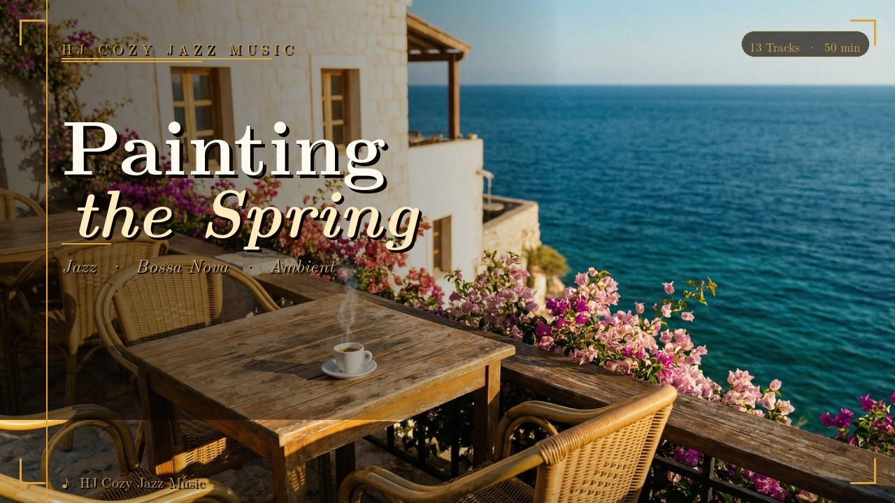 ☕10H Cozy Bossa Nova | Ocean Window Cafe | Relaxing Study BGM