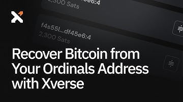 Recover Bitcoin from Your Ordinals Address with Xverse