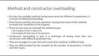 5. Demonstrating method overloading and constructor overloading