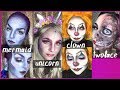 Halloween Makeup Ideas | Time Lapse Tutorial Compilation | {Mermaid, Unicorn, Clown, TwoFace}