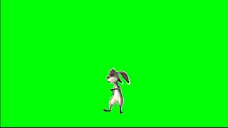 Видеофон гуляющий заяц на зеленом фоне/Videophone walking hare on a green background