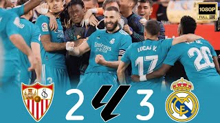 ملخص مباراة ريال مدريد 3×2 اشبيلية/جنون عصام الشوالي على الريمونتادا/ الدوري الاسباني 2022 Full HD.