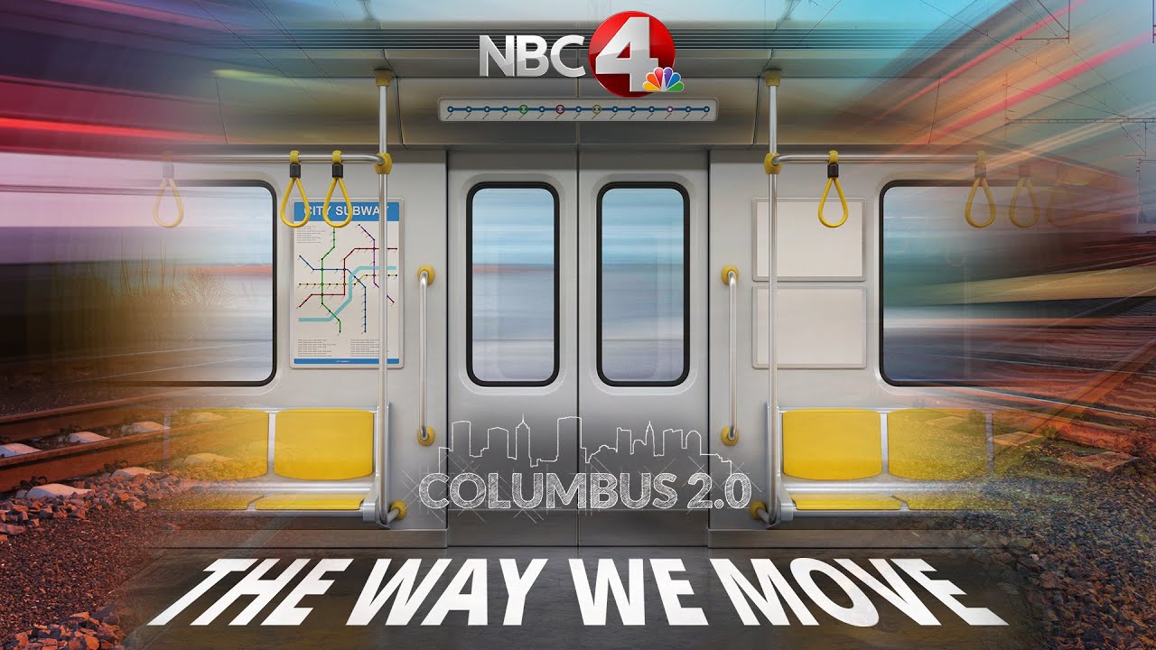 Cover photo for NBC 4 "Columbus 2.0" The Way We Move - with a pciture of a subway car interior