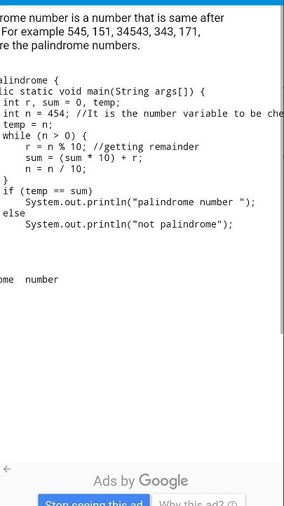 Java Program for Palindrome with Example - YouTube