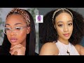 Headband wig compilation toturials/ installing &amp; styling a headband wig 💜💜🧡🧡