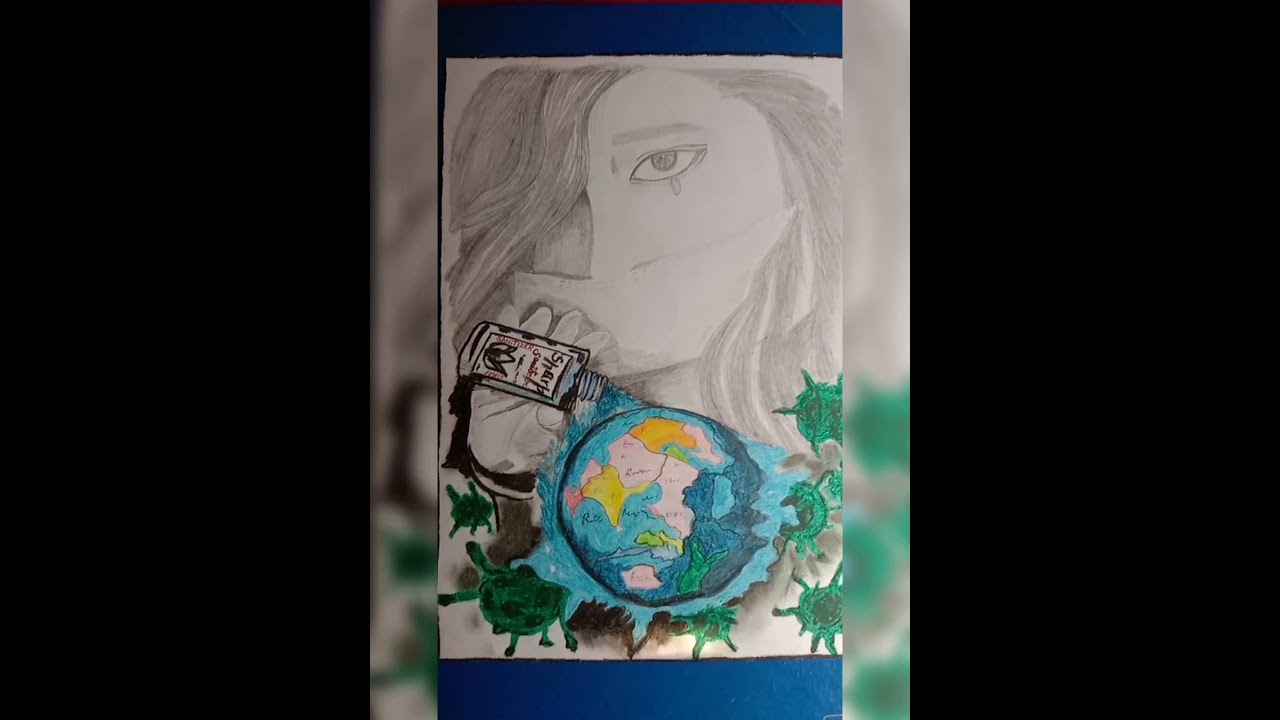 Covid -19 , Corona virus  Painting | Corona Virus poster | Art work |🎨colourful | Sketch  and crayon