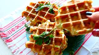 Zucchini and cheese waffles are delicious and healthy | Simple zucchini dish recipe