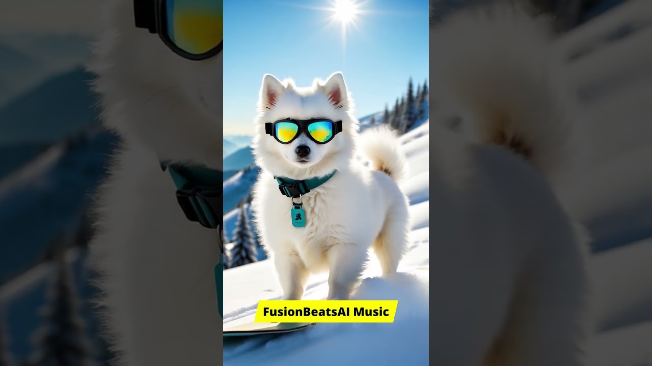 Snowboarding Puppy Takes Over the Slopes!