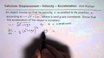 If Velocity is Given as function of displacement how will you find acceleration