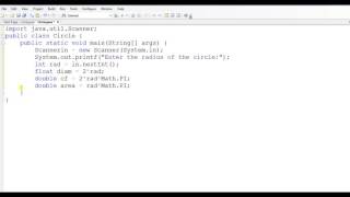 java program to find area of circle
