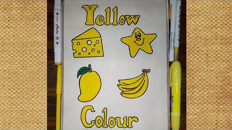 How to draw a yellow colour objects drawing for kids 💛 | Easy yellow colour objects drawing 