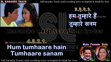 Hum tumhaare hain sanam | DUET | clean karaoke with scrolling lyrics