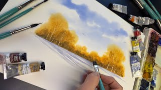 Full Watercolour Lesson Using 3 Colours & 2 Brushes