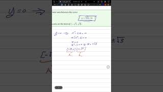 جد المساحة المحصورة تحت المنحني y = x^3 - 3*x (حل الواجب الثالث)