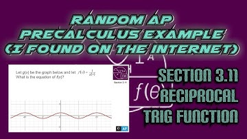 AP Precalculus Section 3.11 Example: Find the Reciprocal of a Trigonometric Function