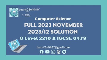 Full  IGCSE (0478) |O Level Computer Science (2210) October/November 2023 /12 Paper 1 | Solved paper
