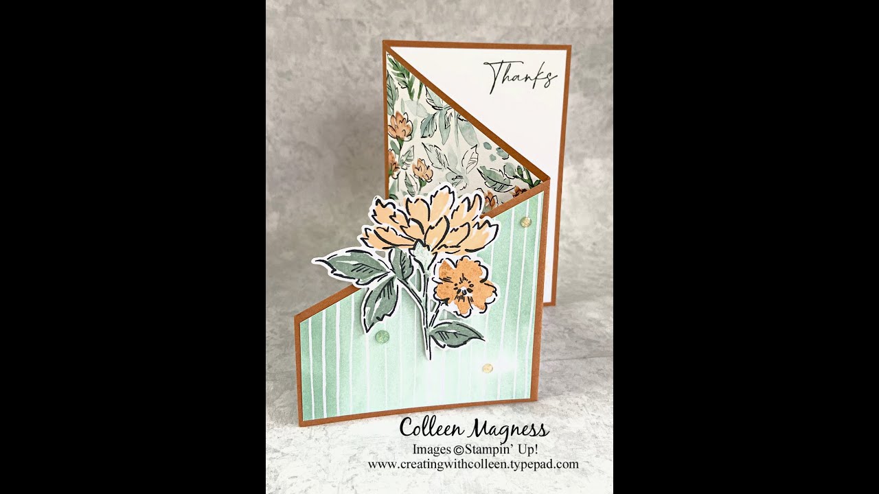 Sneak Peek   Hand Penned Tri Fold Angle Card