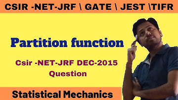 CSIR NET | Partition function Numerical | POTENTIAL G
