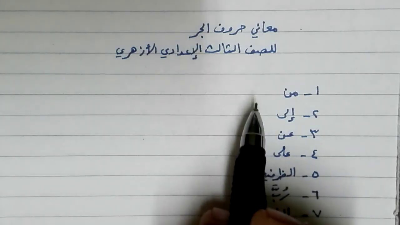 معاني حروف الجر للصف الثالث الإعدادي الأزهري - شرح الأزهرية