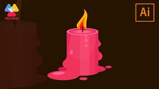 Flat design Candle tutorial in Adobe Illustrator 2020