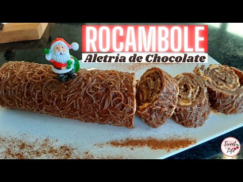 Rocambole Aletria de Chocolate - RECEITA DE NATAL