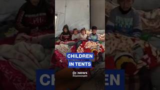 Children of Gaza braving the winter chill from inside tents
