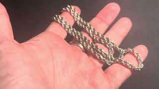 14K White Gold Rope Chain 5MM 24" FULL REVIEW