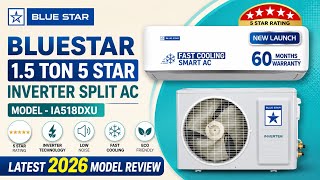 Bluestar 1.5 Ton 5 Star Inverter Split AC Review ⚡️ Bluestar 1.5 Ton 5 ⭐️ IA518DXU 2026 Model Review