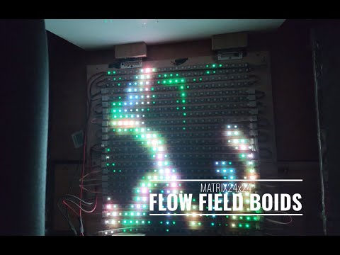 FastLED Matrix Animations 24x24 serpentine with an esp32 s3