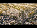 Goreme, Nevsehir, Turkey. Scenic summer morning aerial view of Goreme town nestled within the Cap...