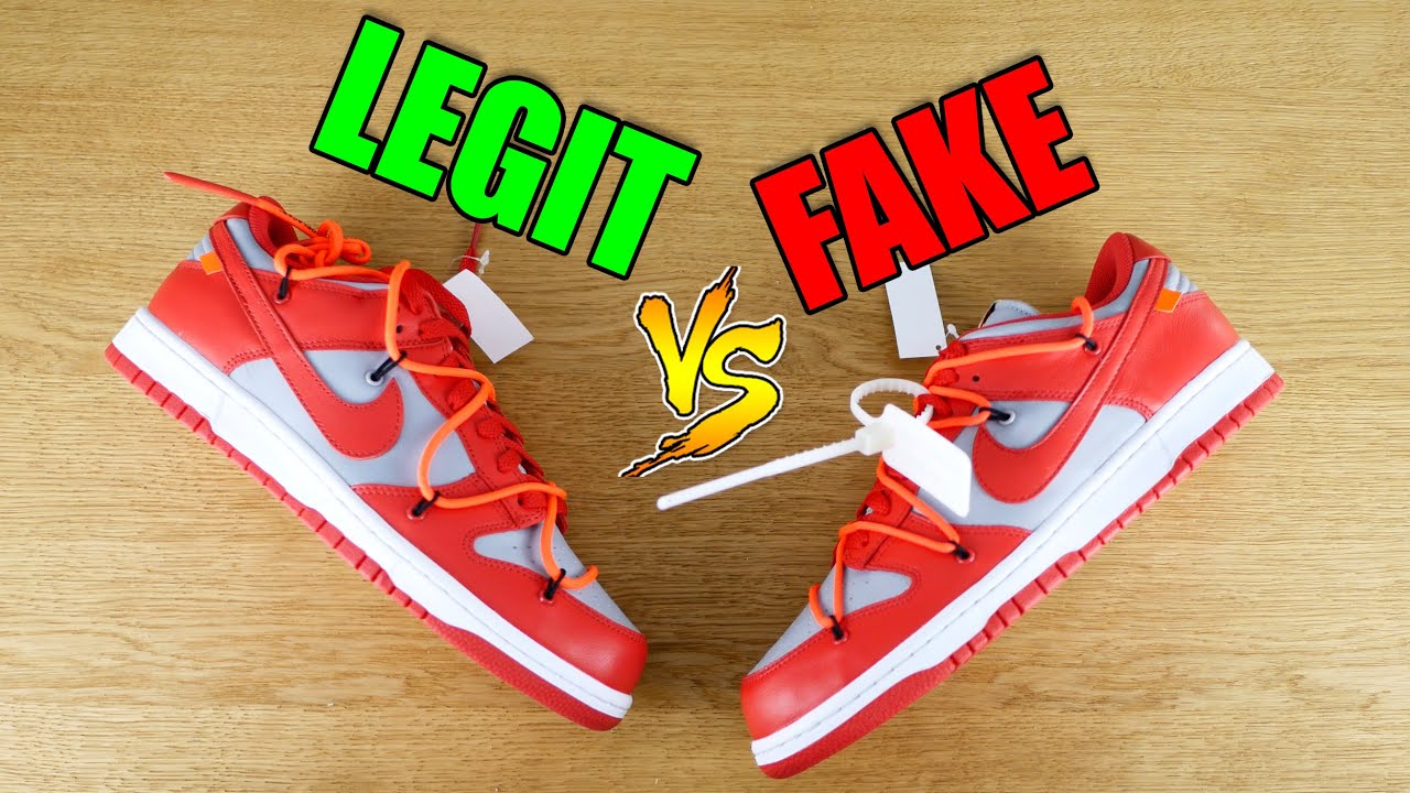 LEGIT vs FAKE Off-White x Nike Dunk Low - YouTube