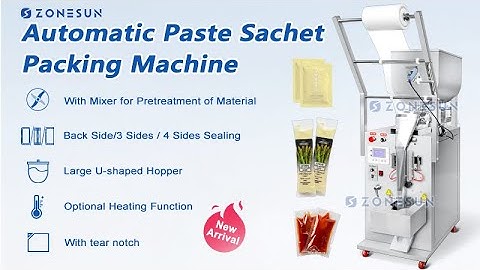 ZONESUN ZS-FS200D1 Honey ketchup Sauce Paste Sachet Vertical Form Filling Sealing Machine