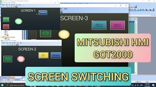 GOT2000 : Screen Switching Mitsubishi HMI GOT2000 GT Designer3 Software With Simulation | GX Works2 screenshot 5