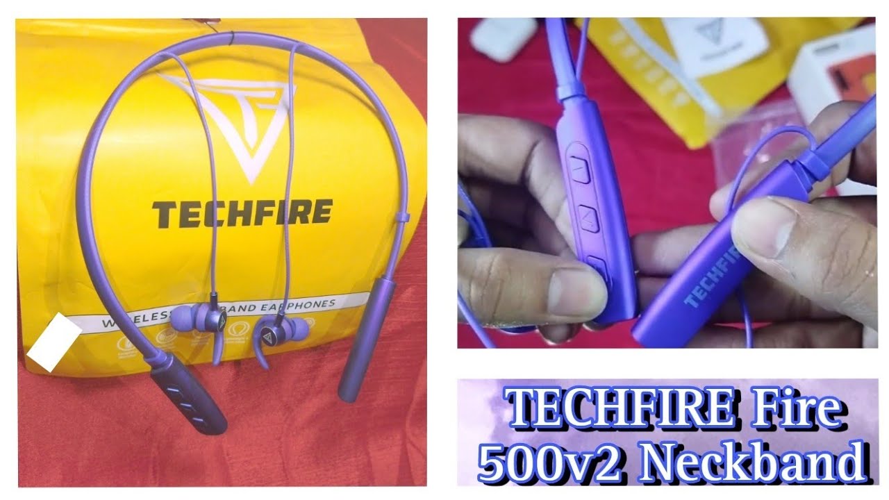 TECHFIRE Fire 500v2 Neckband Unboxing & Review⚡⚡ || Best Neckband Under ₹500🔥