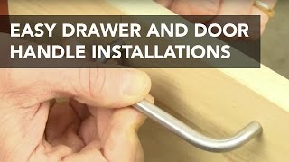 How to position and install drawer and door pulls. This jig makes it easy to install drawer and door handles and pulls. The Rockler 