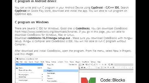 C Programming with Example Android app demo