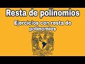 Resta de polinomios |ejercicios con resta de polinomios