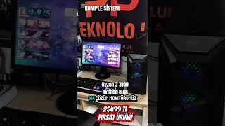 RYZEN 3 3100 /RX6600 8 GB /16 GB RAM/24 İNÇ 144 HZ PİVOT MONİTÖR FPS CANAVARI BU FİYATA ŞOK KAMPANYA