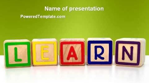 Learning Cubes PowerPoint Template by PoweredTemplate.com
