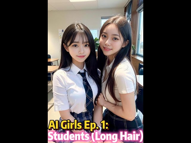 [AI Girl] Girl lookbook | Gallery | Girl Student 1 (long hair) | 美女 | 룩북 (Episode 1) class=