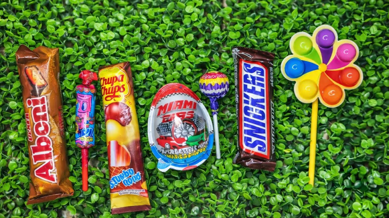 ASMR Most Popular Candys / some lots of colorful rainbow lollipop candy / unpacking chocolate eat