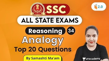 4:30 PM - SSC 2020 & All State Exams | Reasoning by Samashti Shukla | Analogy