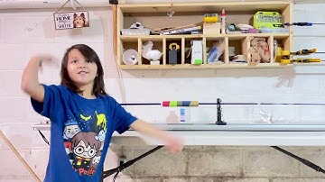 Lily makes her first EVA fishing rod grip