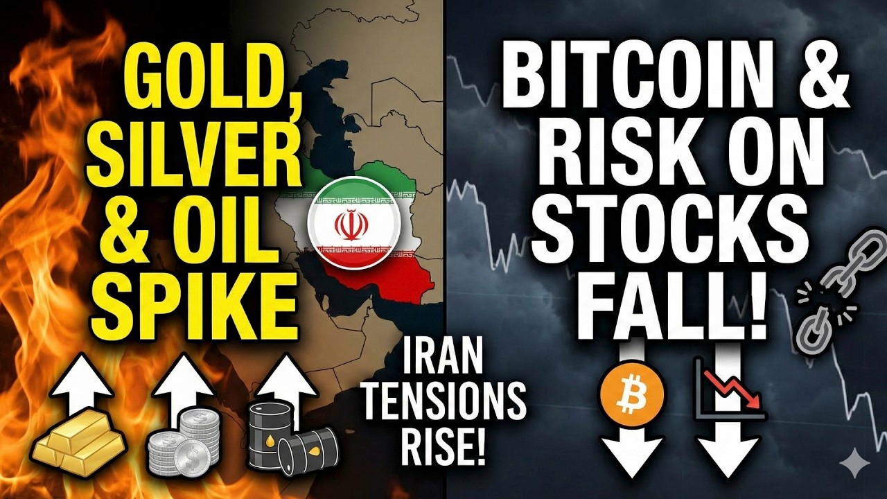 Gold, Silver & Oil Spike! On Tensions With Iran! Bitcoin & Risk On Stocks Fall!